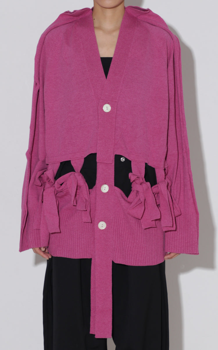 WOOL RIBBON CARDIGAN – BASE MARK