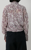 FLOCKY PRINT RIBBON SHIRT