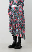 &lt;Pre-order&gt; PRINT VELOR PLEATED SKIRT