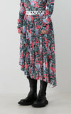 &lt;Pre-order&gt; PRINT VELOR PLEATED SKIRT