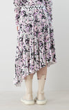 PRINT VELOR PLEATED SKIRT