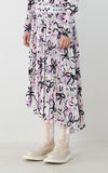 PRINT VELOR PLEATED SKIRT