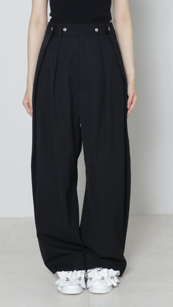 Wool Wide Tuck Pant