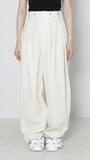 Wool Wide Tuck Pant