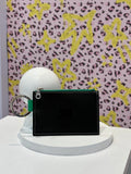 BASE MARK leather coin & card case black×green