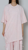 Embroidery Asymmetry Tee　×　UnokiFumiko collaboration FABRIC