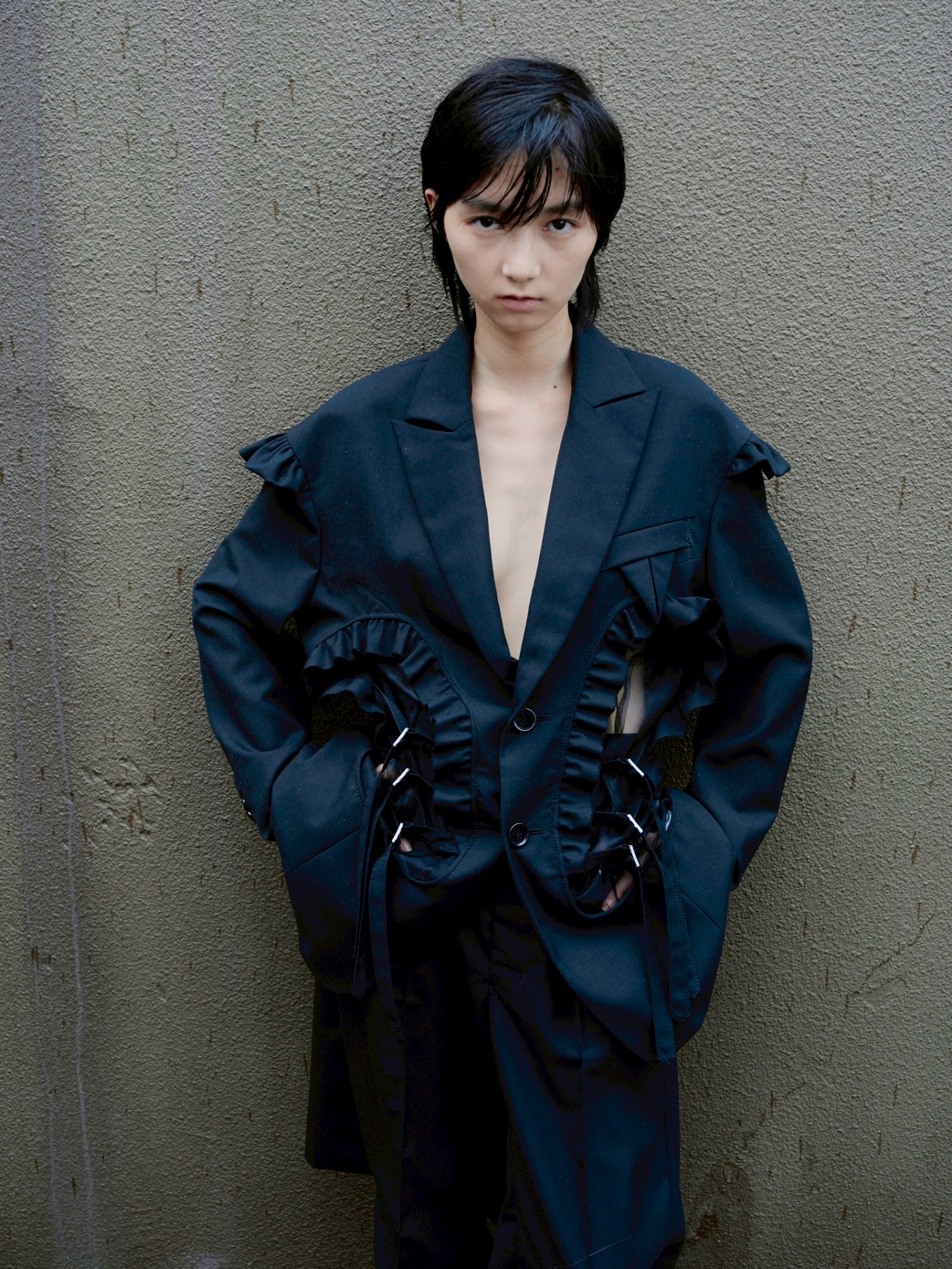 BASE MARK トップス BASE MARK】 TUCKED DENIM
