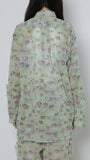 Print Tulle Asymmetry Shirts
